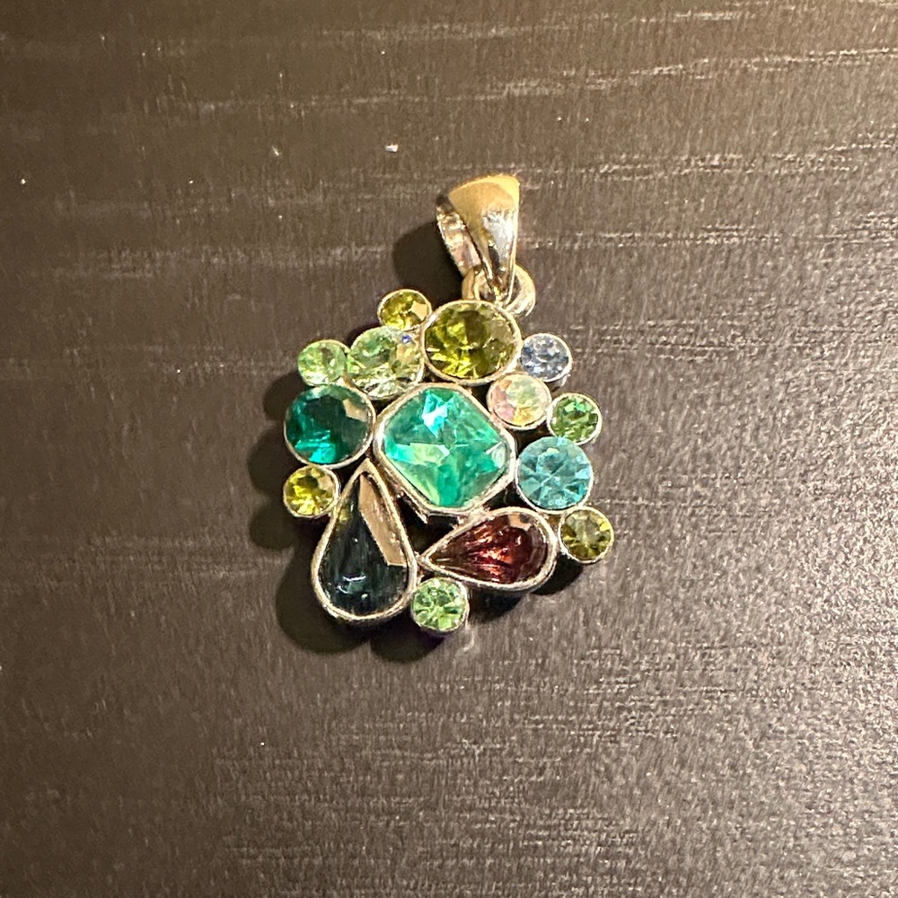 Lia Sophia Multicolor Gemstone Cluster Necklace